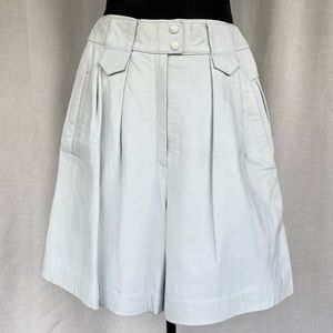 Vintage White Leather Paperbag Shorts